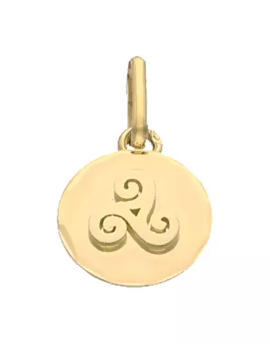 Pendentif en Or Rond Pampille Triskell Personnalisable