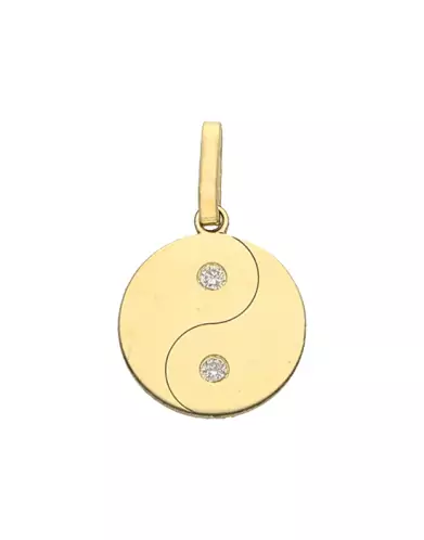 Pendentif Yin Yang en Or avec Diamants Blancs
