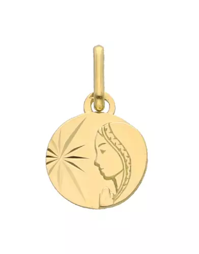 Petite médaille ronde de la Vierge de profil
