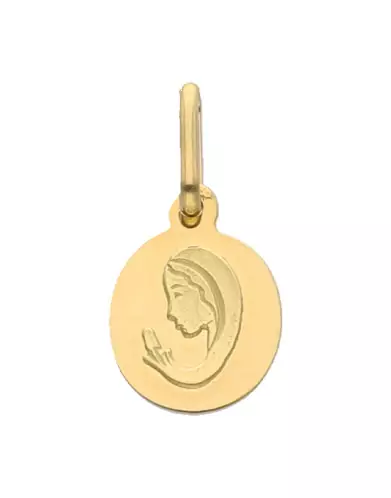 Petite médaille ovale de la Vierge de profil