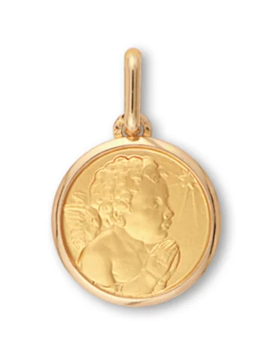 Médaille de baptême Ange Chérubin priant