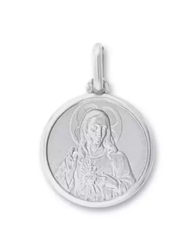 Médaille Ronde Bordure et Christ à l’Auréole en Relief en Or Personnalisable