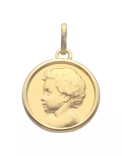 Médaille Ange de profil contourée