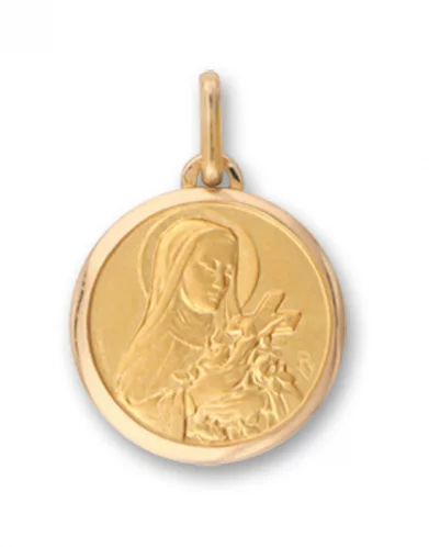 Médaille Sainte Thérèse de Profil en Or Personnalisable