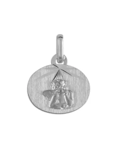 Médaille Ange Penseur Brossée Étoilée en Or Personnalisable