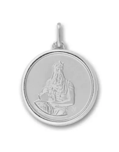 Médaille Ronde Bordure et Moïse en Relief en Or Personnalisable