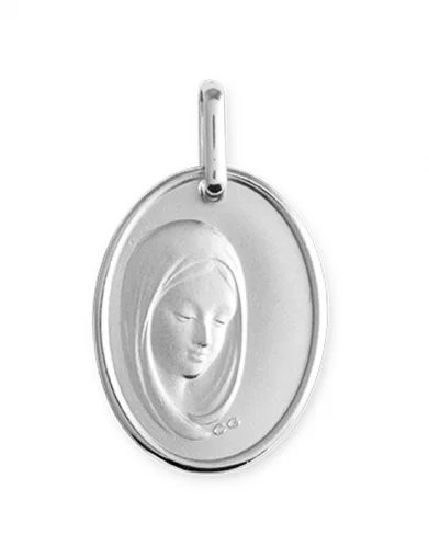 Médaille de baptême Vierge ovale Grand Modèle