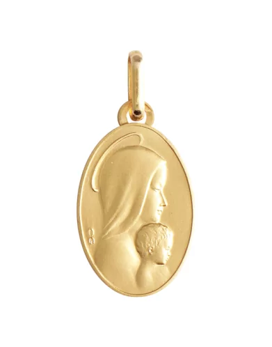 Médaille Ovale Vierge à l'enfant auréolée