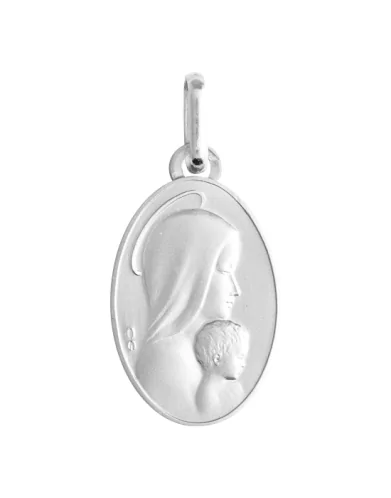 Médaille Ovale Vierge à l'enfant auréolée