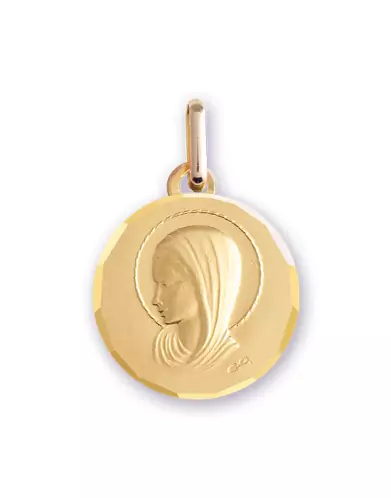 Médaille de baptême Vierge auréolée contourée