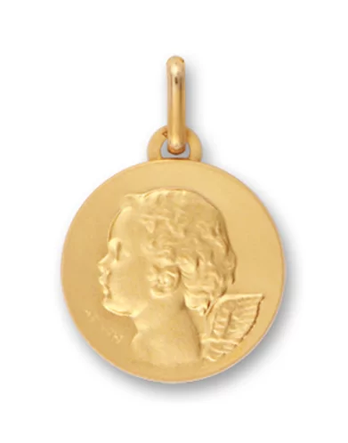 Médaille de baptême Ange Chérubin de profil