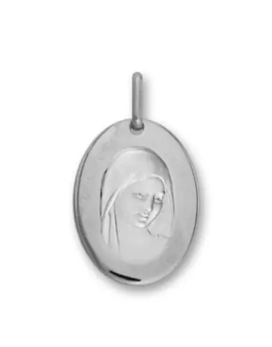Médaille ovale Vierge Marie bicolore