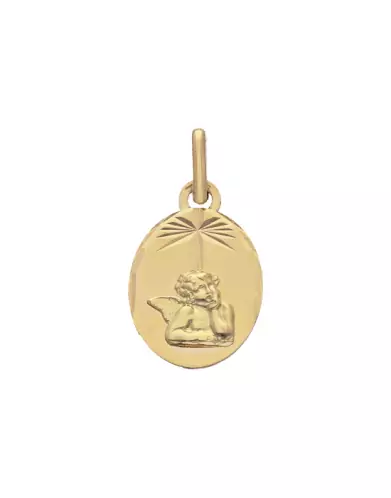 Médaille Ange Penseur Étoilée en Or Personnalisable