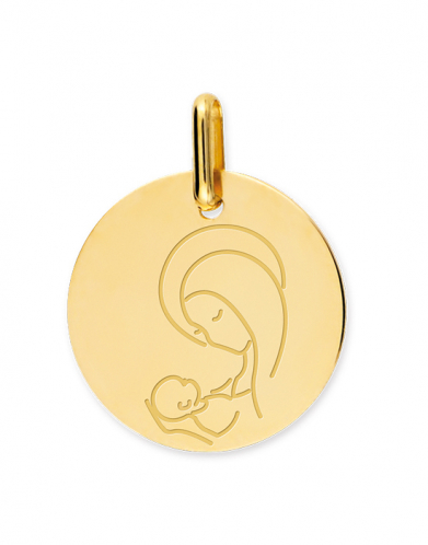 Médaille Vierge à l'enfant gravée