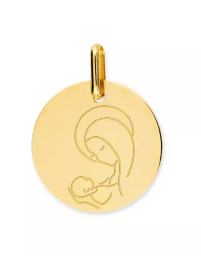 Médaille Vierge à l'enfant gravée