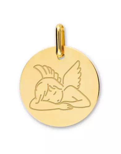 Médaille ronde Ange qui dort moderne