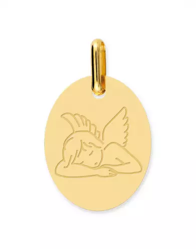 Médaille ovale Ange qui dort moderne