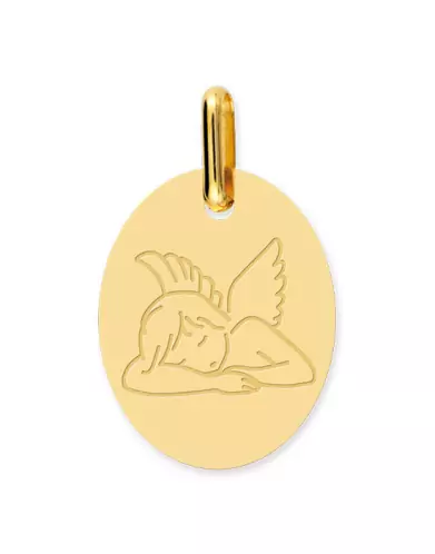 Médaille ovale Ange qui dort moderne