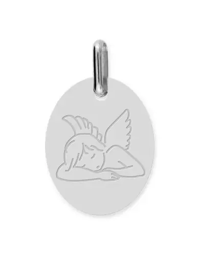 Médaille ovale Ange qui dort moderne