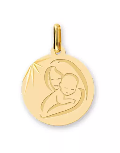 Médaille Vierge à l'enfant Soleil