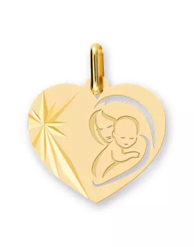 Médaille Coeur Vierge à l'enfant