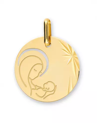 Médaille Vierge à l'enfant auréolée