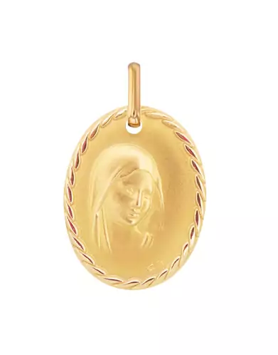 Médaille de baptême Vierge contour torsadé