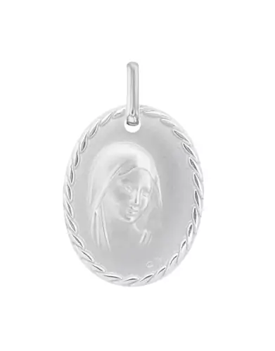 Médaille de baptême Vierge contour torsadé