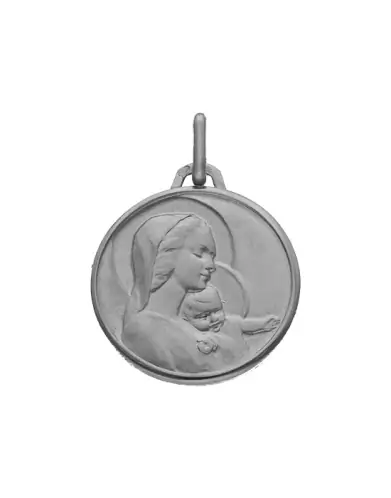 Médaille Vierge à l’Enfant Jésus Ronde en Or Personnalisable