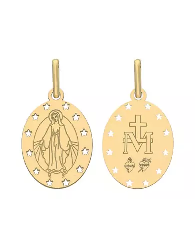 Médaille Vierge Miraculeuse Étoiles Ajourées