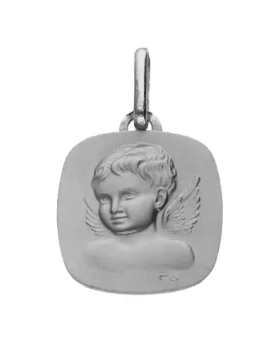 Médaille de baptême ange ailes en or personnalisable