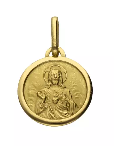 Médaille christ avec contour en or personnalisable