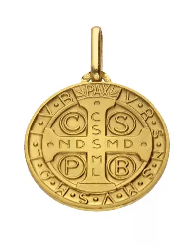 Grande médaille Croix de Saint Benoît en or personnalisable