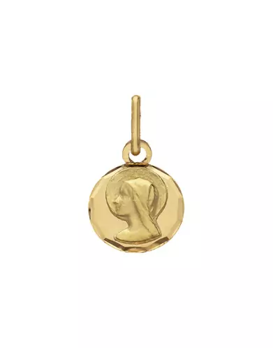 Médaille Ronde Vierge Auréolée en Or Personnalisable