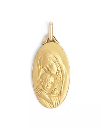 Médaille Ovale Vierge à l'enfant Grand Modèle