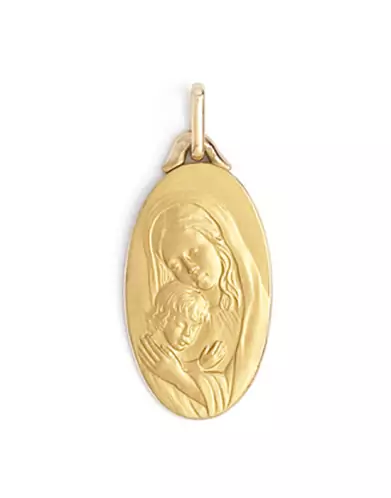 Médaille Ovale Vierge à l'enfant Petit Modèle