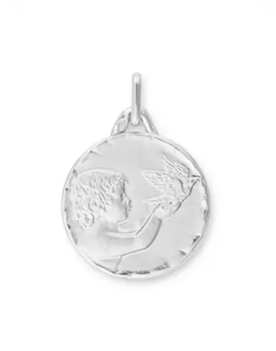 Médaille Enfant à la Colombe en relief Grand Modèle