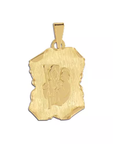 Médaille Parchemin Saint Christophe en Or Brossé Personnalisable