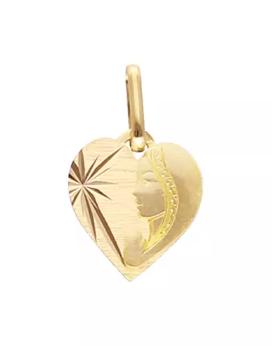 Petite médaille coeur Vierge étoile