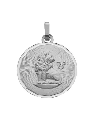 Médaille Zodiaque Soleillée Contour Diamanté en Or Personnalisable