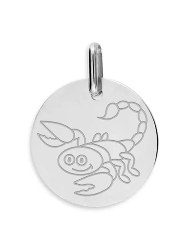 Médaille Ronde en Or Enfant Zodiaque Scorpion Personnalisable