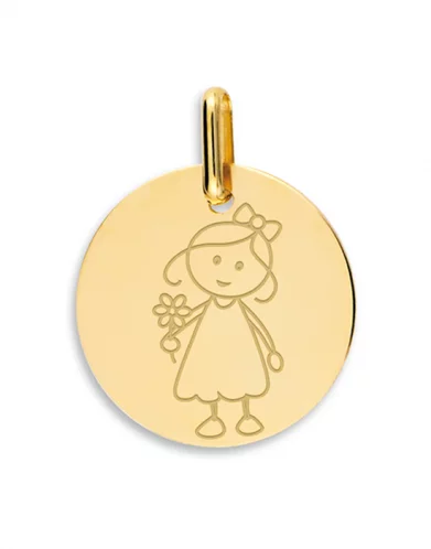 Médaille Ronde en Or Enfant Zodiaque Vierge Personnalisable