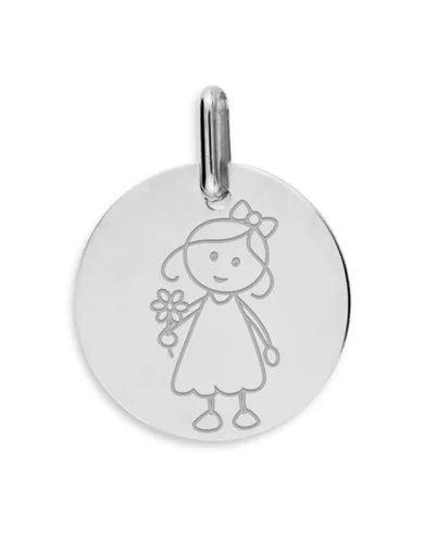 Médaille Ronde en Or Enfant Zodiaque Vierge Personnalisable