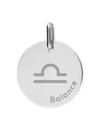 Médaille Ronde en Or Zodiaque Symbole de la Balance Personnalisable