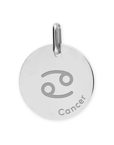 Médaille Ronde en Or Zodiaque Symbole du Cancer Personnalisable