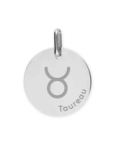 Médaille Ronde en Or Zodiaque Symbole du Taureau Personnalisable