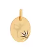 Médaille Ovale Motif Pré Illustrée Gymnaste avec Diamant