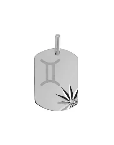Médaille Militaire Motif Pré Illustrée Signe du Zodiaque avec Diamant