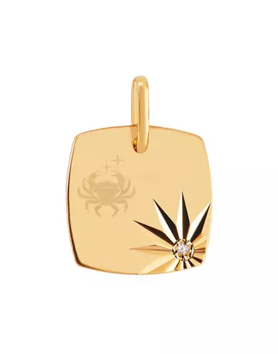 Médaille Tonneau Motif Pré Illustrée Zodiaque Emblème avec Diamant
