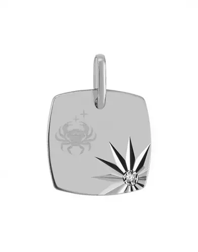 Médaille Tonneau Motif Diamant Pré Illustrée Zodiaque Emblème
